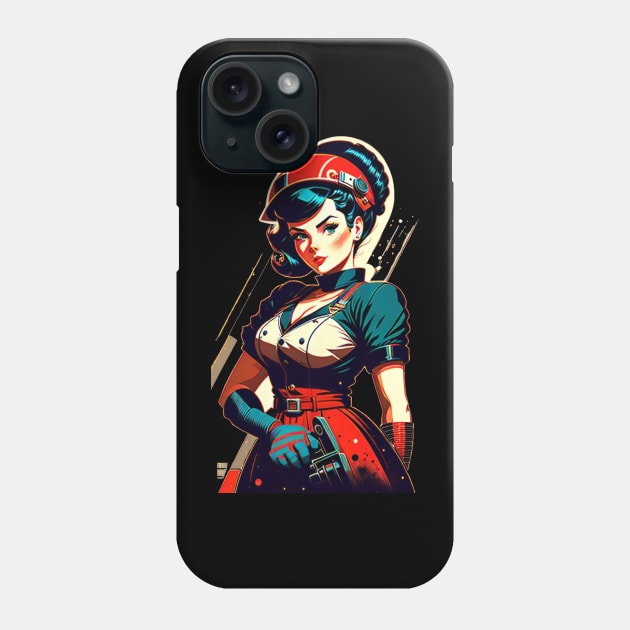 Space Pin-Up Girl Phone Case by Doctor Doom's Generic Latverian Storefront