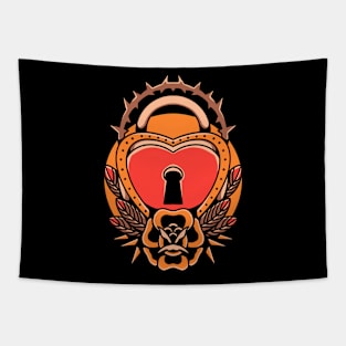 locked heart tattoo Tapestry