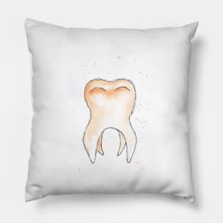 Tooth, dentistry, treatment, dentist, doctor, medicine, watercolor, art decoration, sketch Pillow