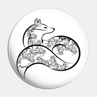 Abstract Floral Fox Pin