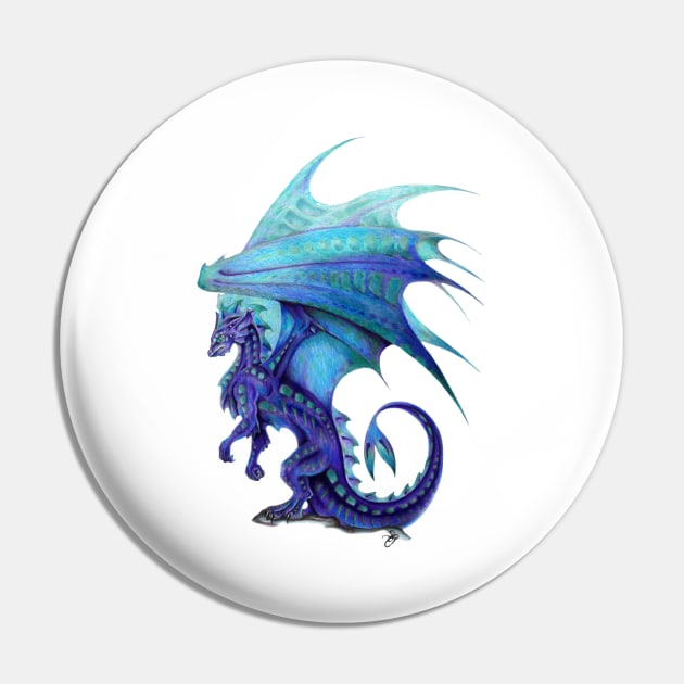 Majestic Blue Water Dragon Pin by Sandra Staple