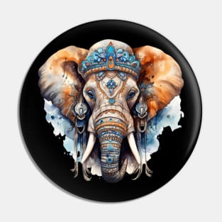 Watercolor Boho Elephant #1 Pin