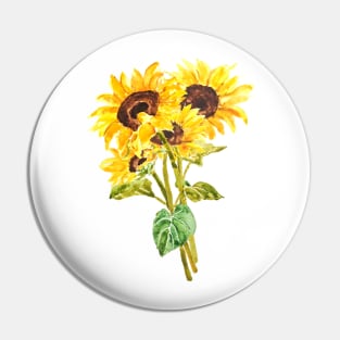 yellow sunflower bouquet flowers bouquet watercolor  2020 Pin