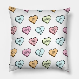 Sassy & Sarcastic Candy Heart Pattern Pillow