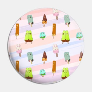 Pastel Goth pattern Ghost ice creams Pin