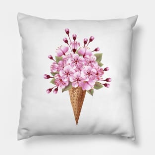 Pink Sakura Waffle Cone Pillow