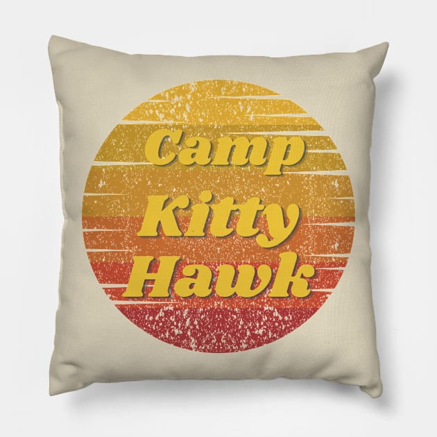 Camp Kitty Hawk Pillow by Life Happens Tee Shop