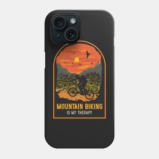 Mountain biking is my therapy Phone Case