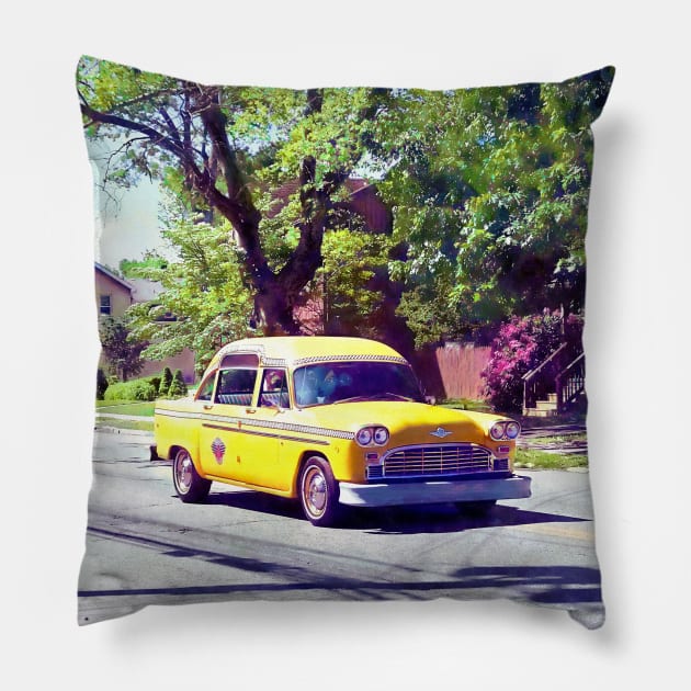 Vintage Taxi Pillow by SusanSavad