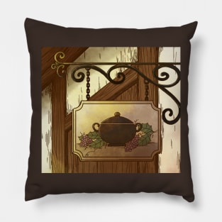 Vintage Tavern Sign Pillow