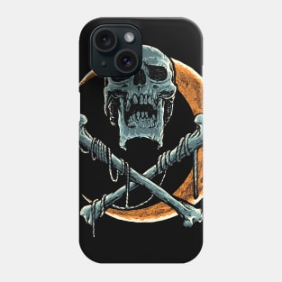 Skull and half moon Phone Case