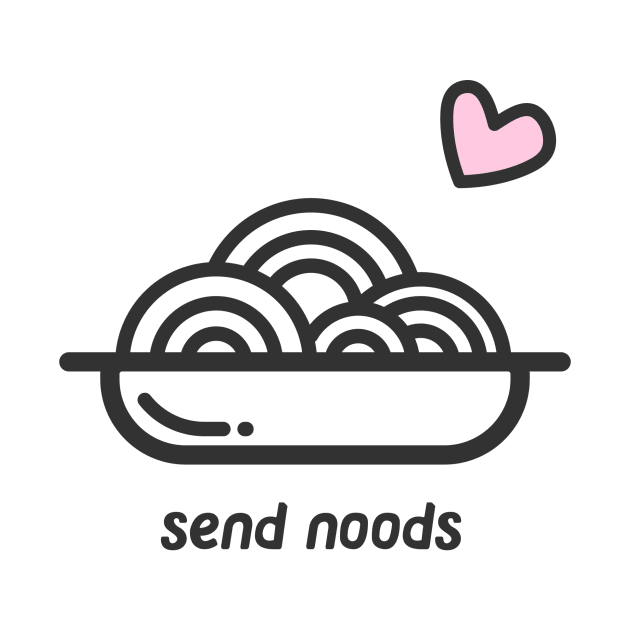 Cute Send Noods Noodle Soup Funny Minimalist Design by bestcoolshirts