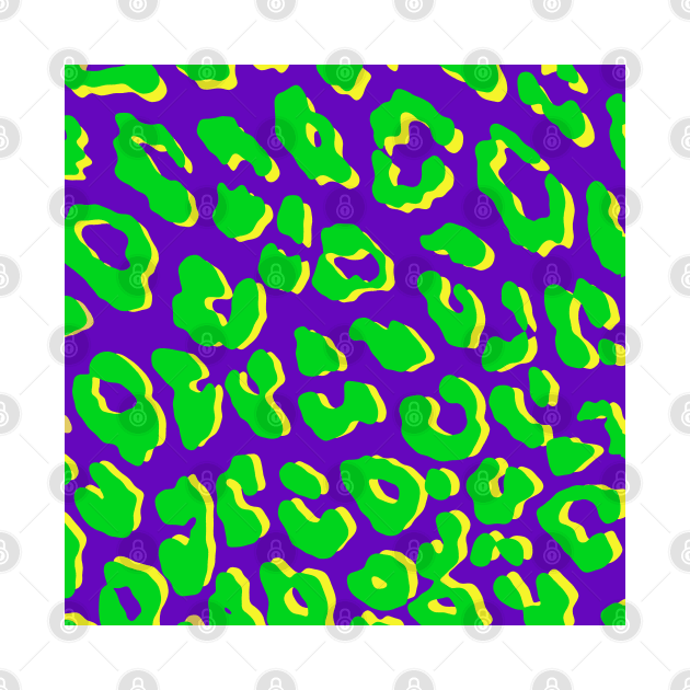 Leopard Print Green Purple Yellow by BlakCircleGirl