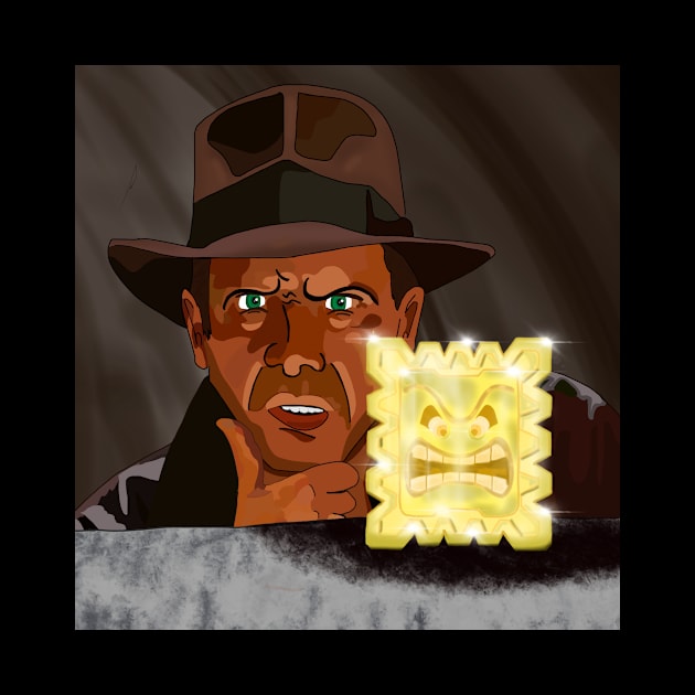 Indiana Jones and the Whomp idol by WhiteMonkeyTees