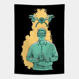 Drone Pilot Retro Vintage Drone Racing Tapestry