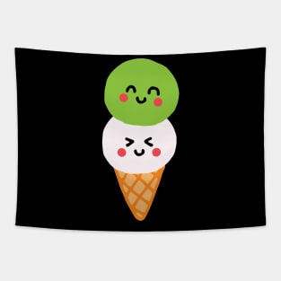 Kawaii Matcha & Vanilla Ice Cream Tapestry