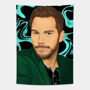 Chris Pratt Pop Art Portrait Tapestry