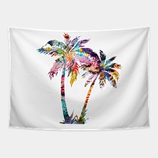 Coral Reef Palm Trees Tapestry