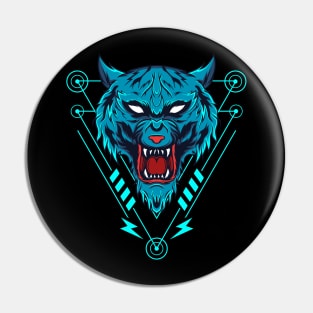 Angry Wolf Pin