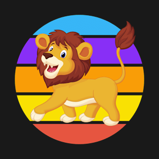 Cartoon lion sunset T-Shirt