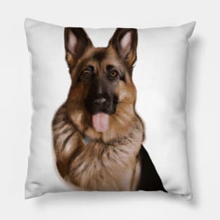 Cute German Shepherd Drawing Pillow