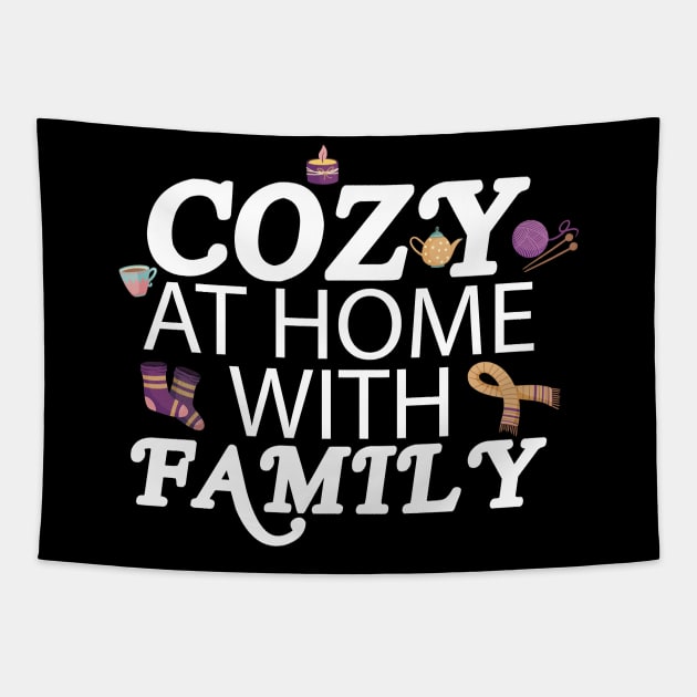 COZY AT HOME WITH FAMILY Tapestry by Cute-Cat-Collection