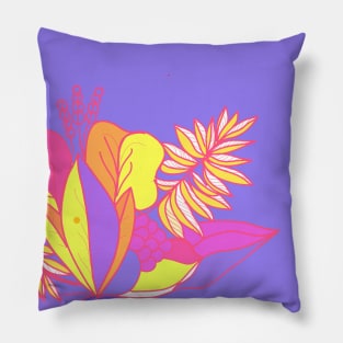 Flower and leaves tropical Pillow