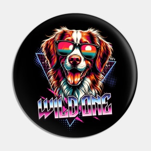 Wild One Brittany Dog Pin