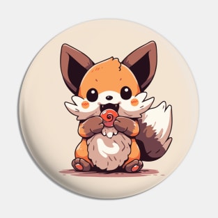 Fox eating a hard candy Pin