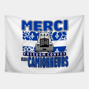 QUEBEC - MERCI AUX CAMIONNEURS - LIBERTÉ - QUEBEC TRUCKERS FOR FREEDOM CONVOY 2022 Tapestry