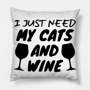 Cats And Wine Pillow