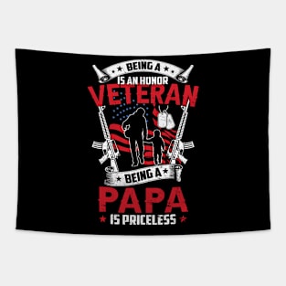 Being A Veteran Is An Honor Being Papa Is Priceless Tapestry