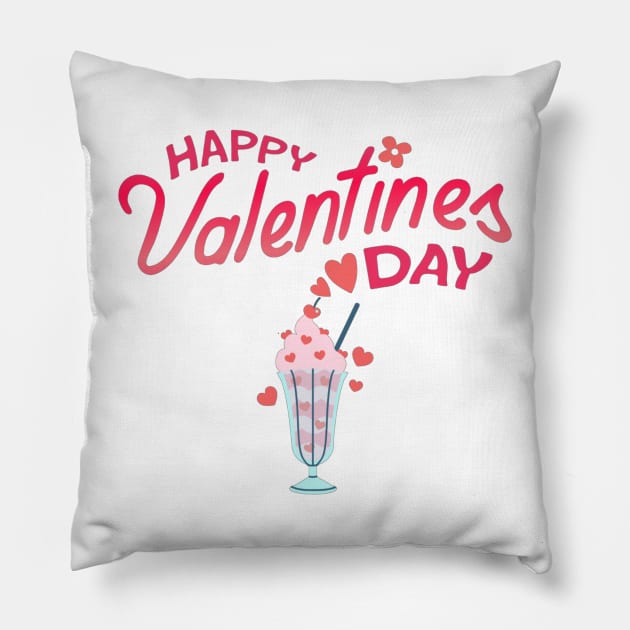 Happy Valentines Day - Icecream! Pillow by Trendy-Now