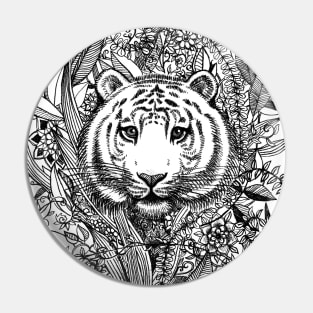 Tiger Tangle in Black and White Pin