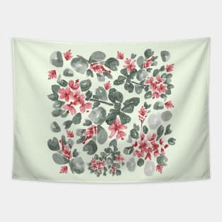 Indian hawthorn (pink lady) floral design Tapestry