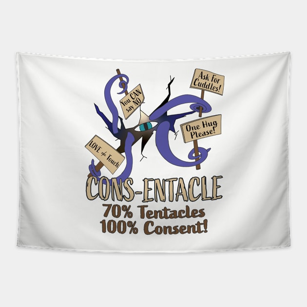 Cons-entacle - 70% Tentacles, 100% Consent! Tapestry by Ryphna