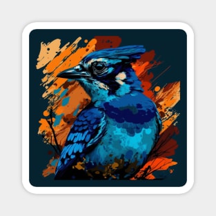 Painted Blue Jay Design Magnet