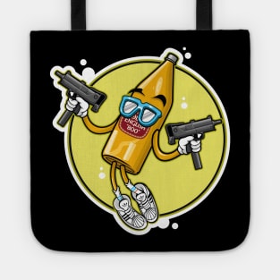 40 Ounce Beer Bottle Cartoon Character Tote