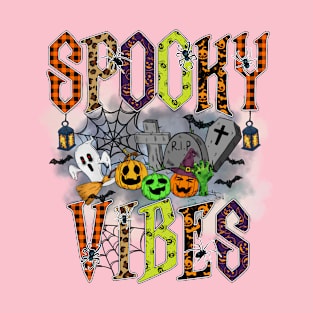 Spooky Vibes Halloween Design T-Shirt