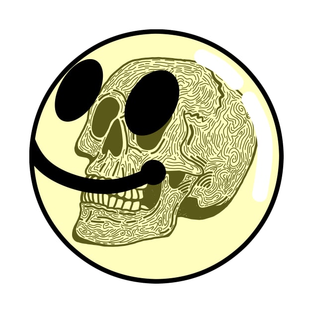 Skull inside smiley face by Vixie Hattori