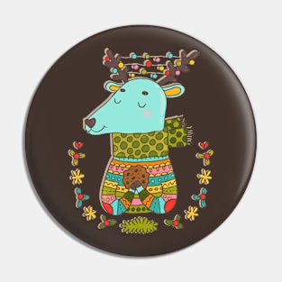 Winter deer Pin