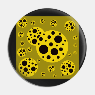 japanese pop art black and yellow polka dot design Pin