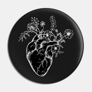 flower heart Pin