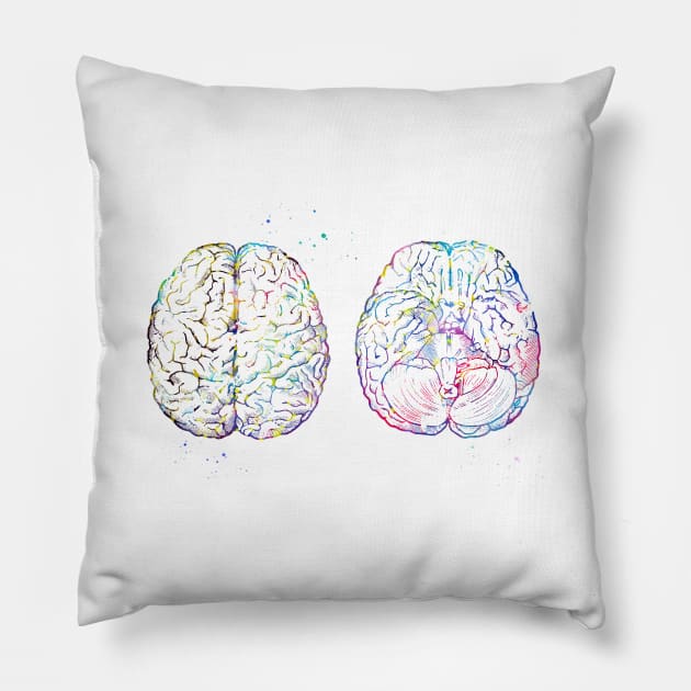 Human brain scheme Pillow by erzebeth