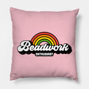 Groovy Rainbow Beadwork Enthusiast Pillow