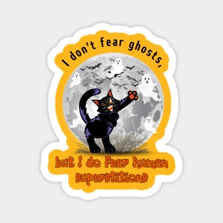 Black cat stands up to superstition Magnet