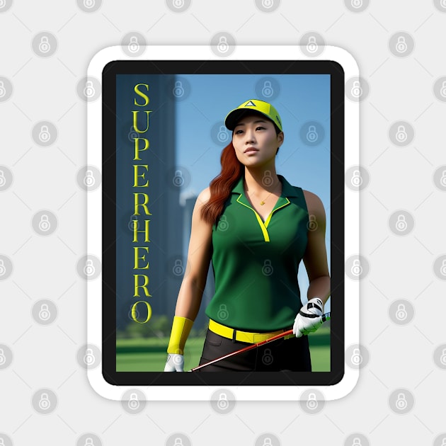 Golfing Superhero Magnet by ArtShare