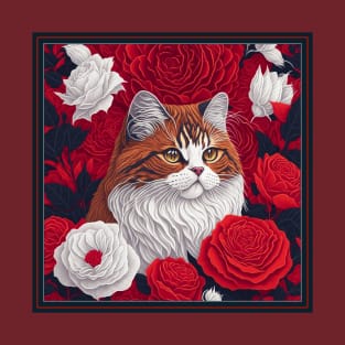 Ragamuffin cat. Style vector (red version ragamuffin cat) T-Shirt