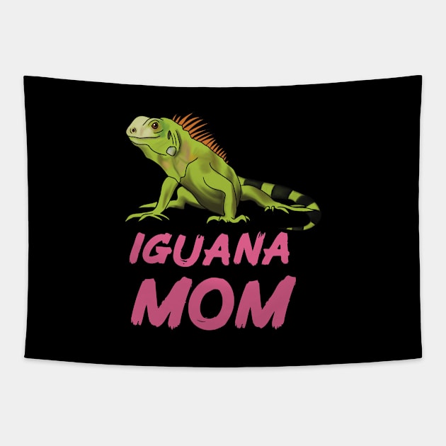 Iguana Mom for Iguana Lovers, Pink Tapestry by Mochi Merch