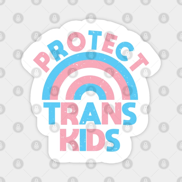 Trans Rights - Protect Trans Kids - Rainbow - Vintage Look Magnet by LaLunaWinters